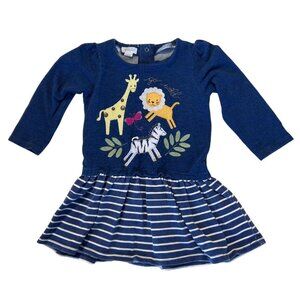 Mud Pie 2T Navy Zoo Animal Dress